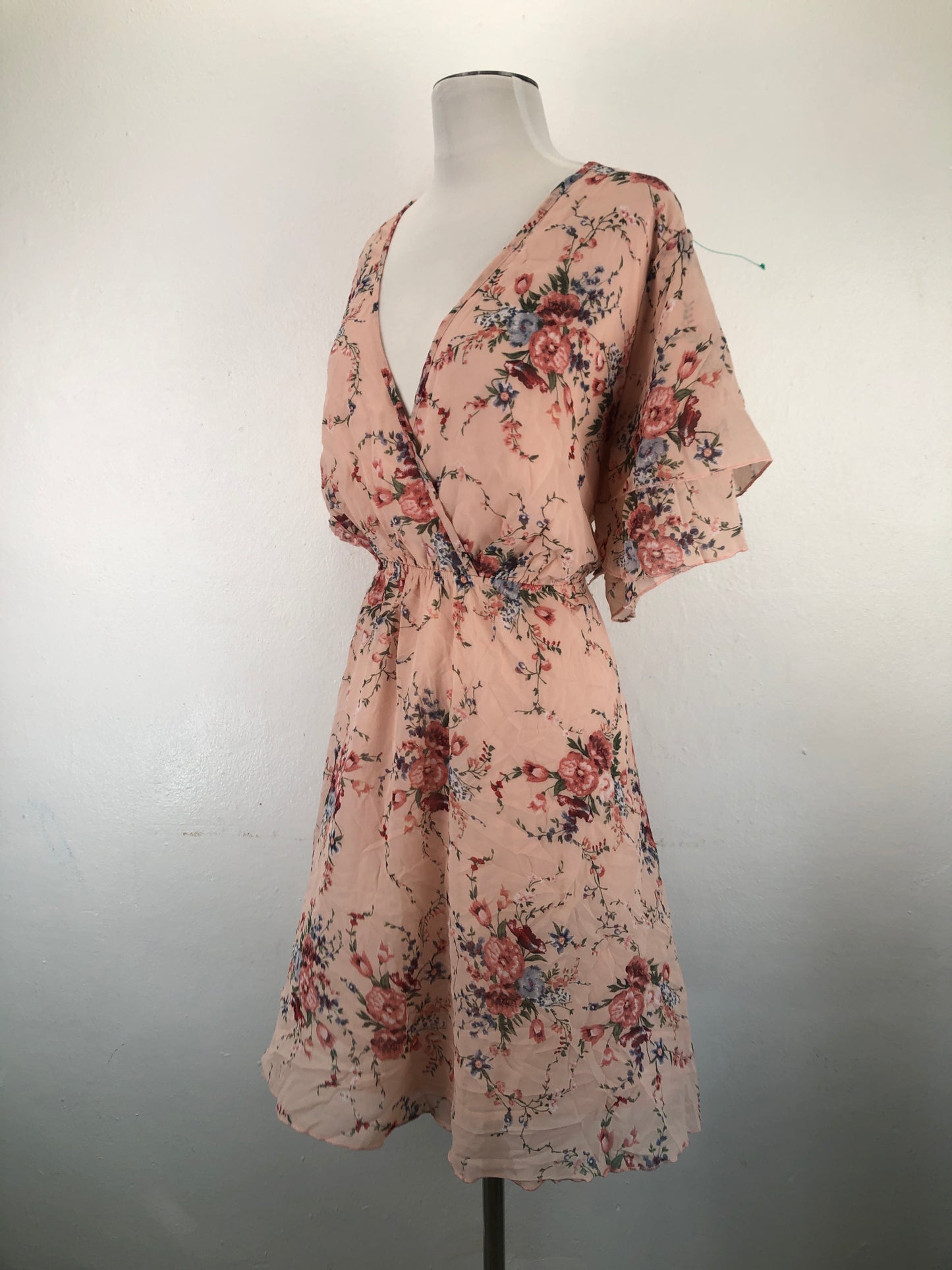 Vestido Naranja Floral Shein