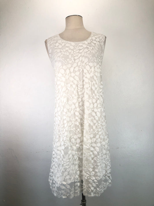 Vestido Blanco Floral Max Studio