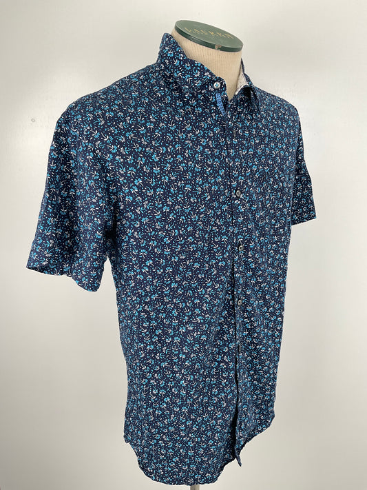 Camisa Azul marino Floral Crafted With Love