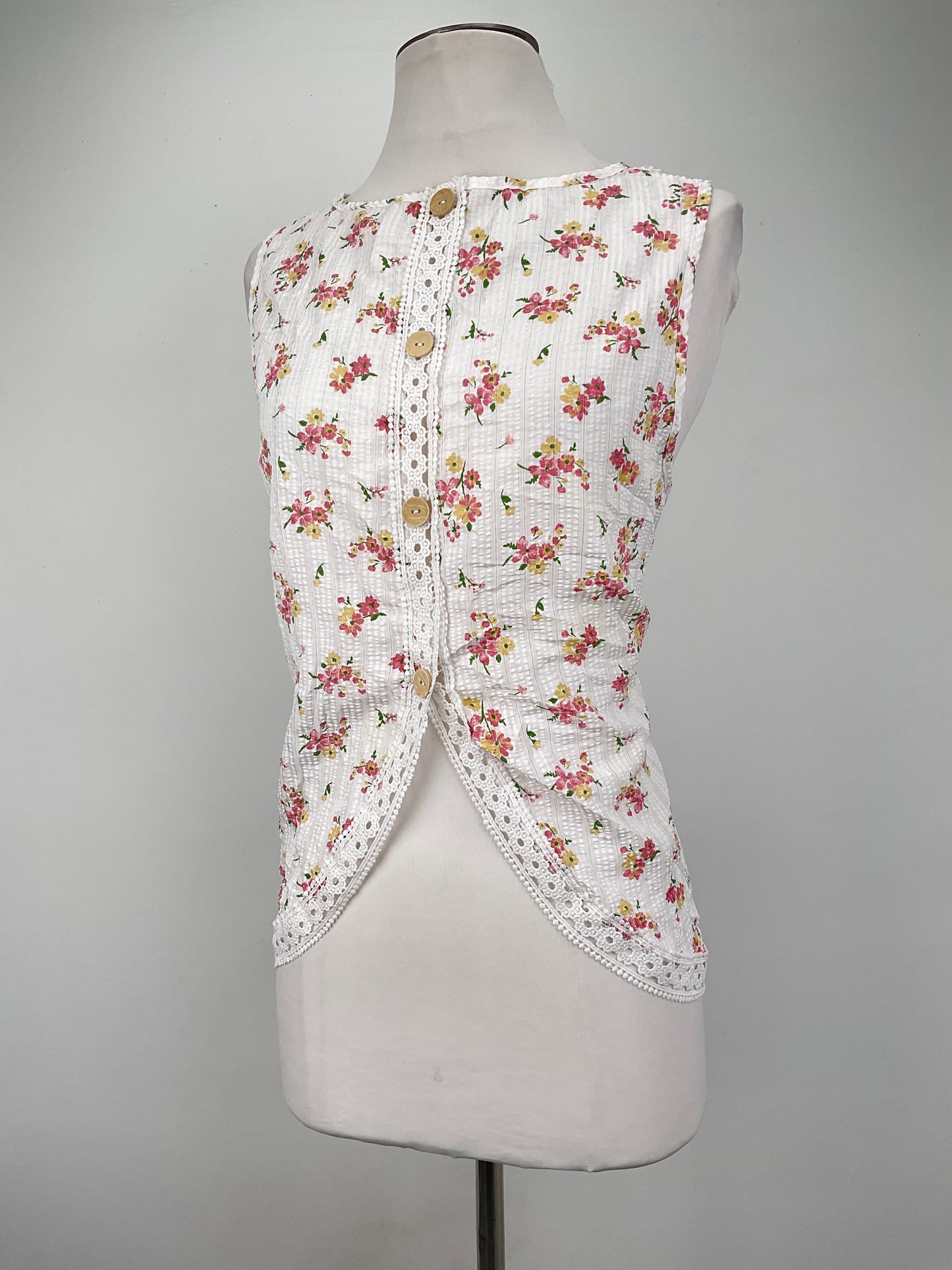 Blusa Blanco Floral Shein