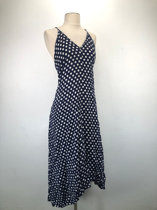 Vestido Azul Marino Lunares Variangis