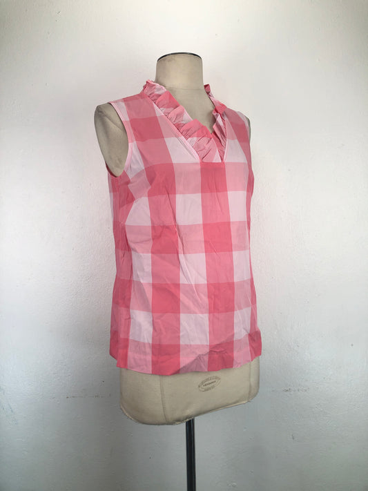 Blusa Rosado De Cuadro Talbots