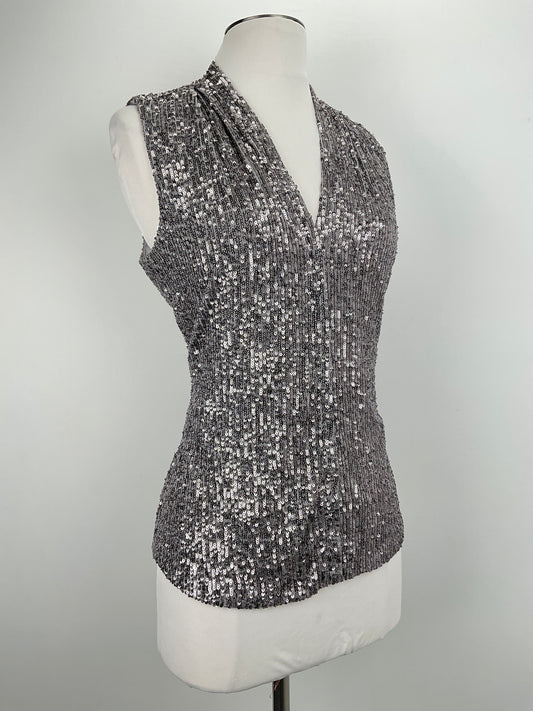 Blusa Plateado de Brillo Calvin Klein