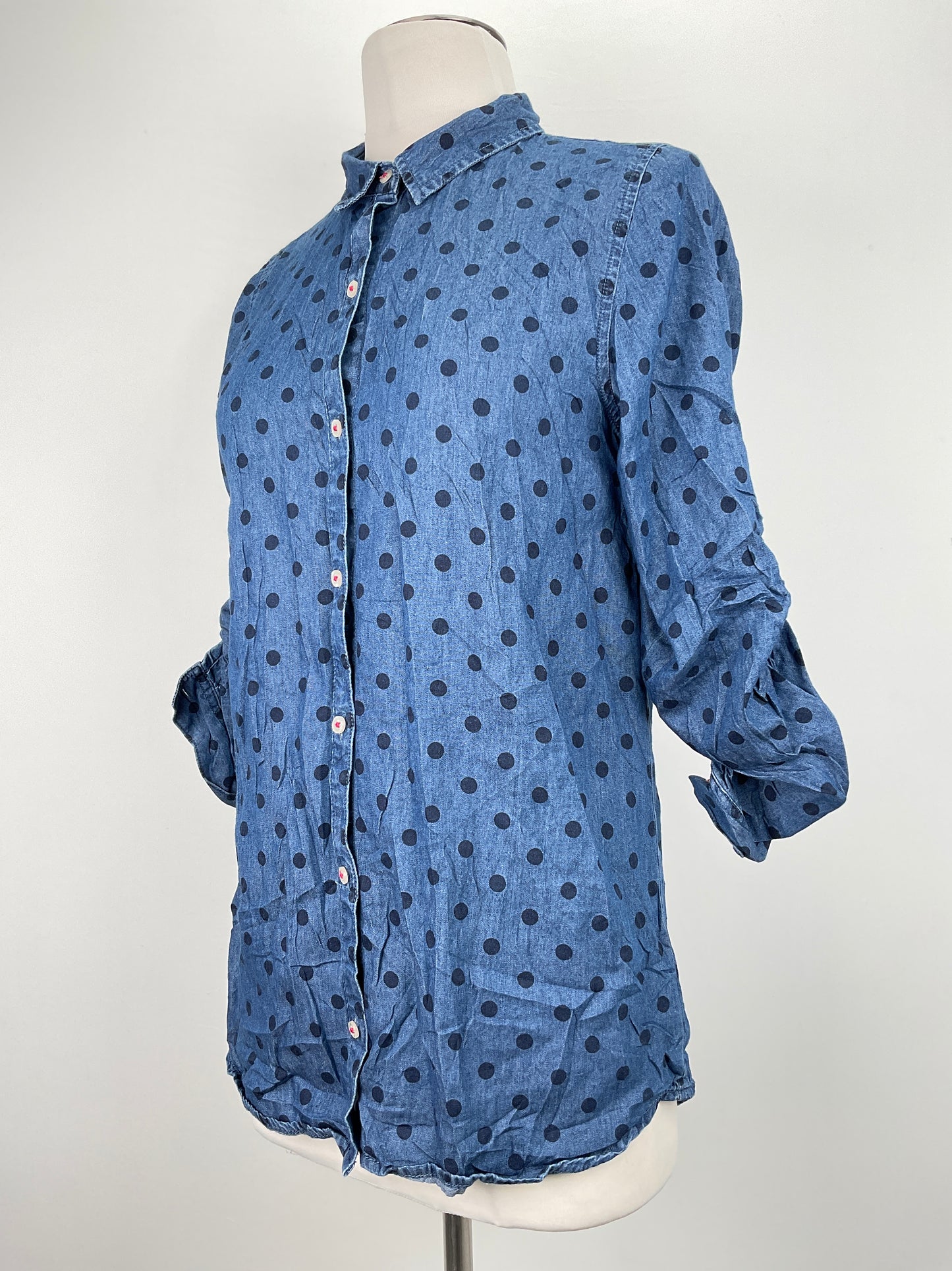 Camisa Azul de Lunares Lands end