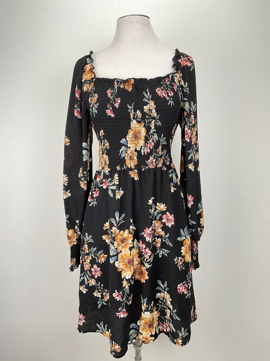 Vestido Negro Floral Xhilaration