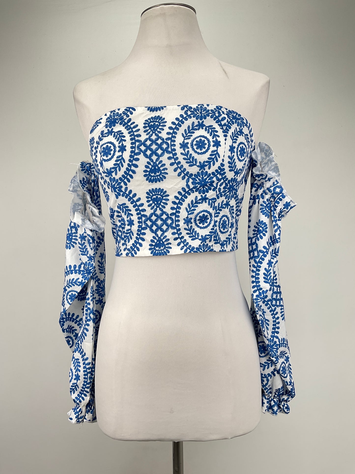 Top Azul Floral Shein