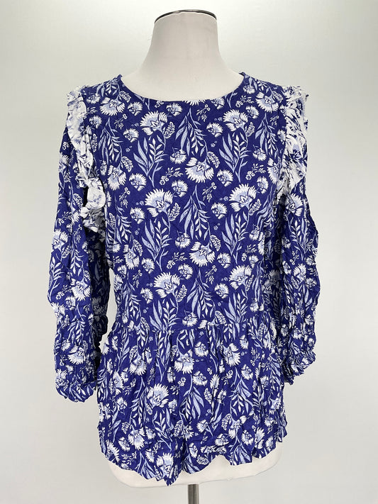 Blusa Azul Floral Universal Thraed
