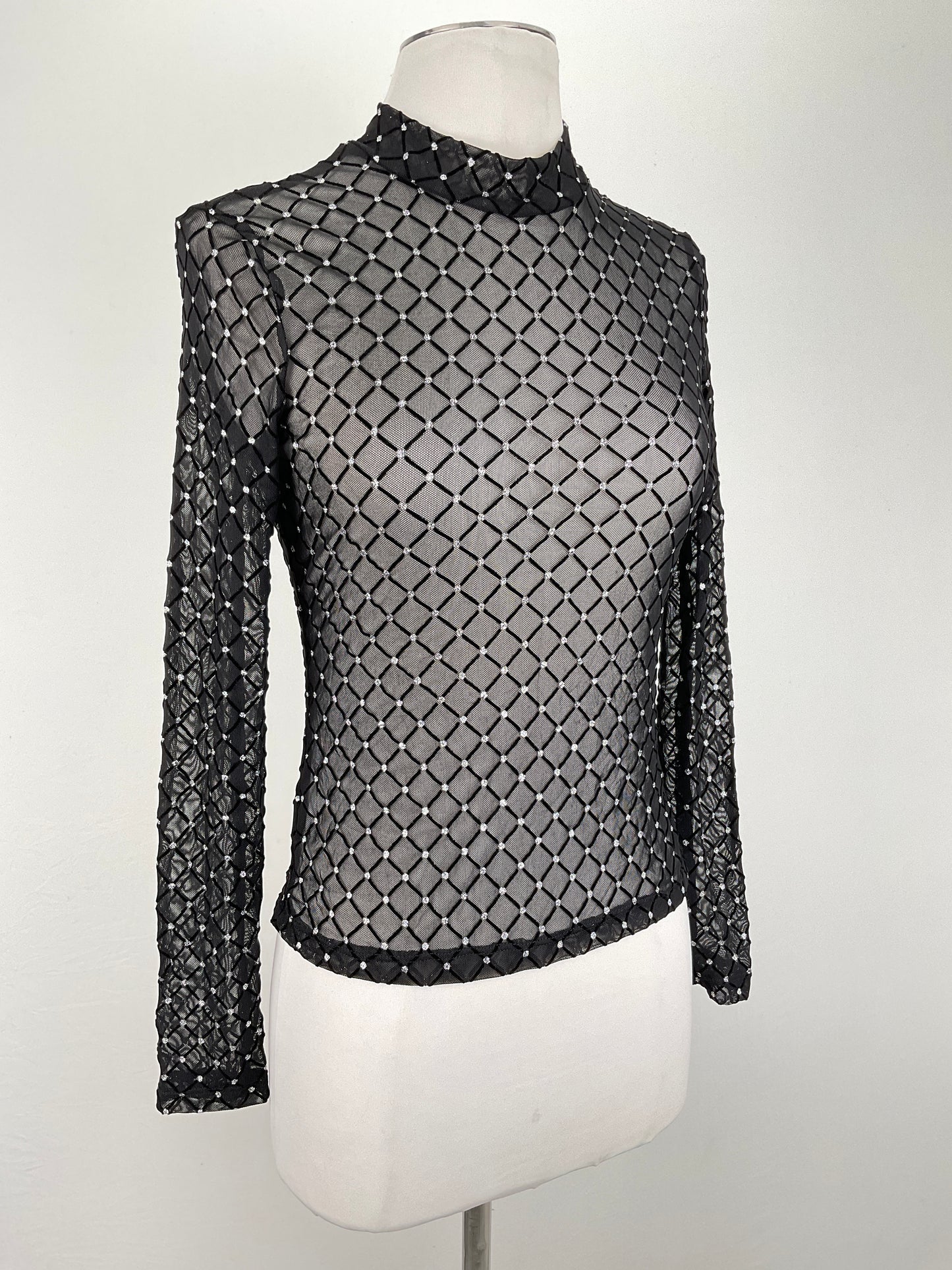 Blusa Negro de Brillo Shien