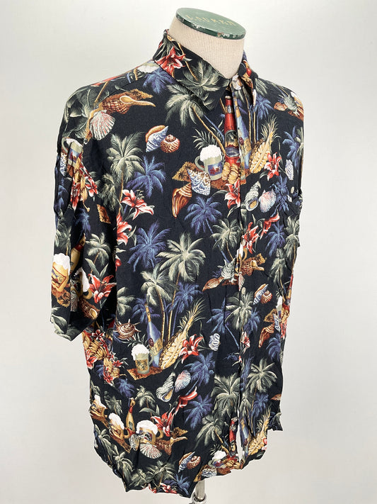 Camisa Negro Floral Half Noon Bay