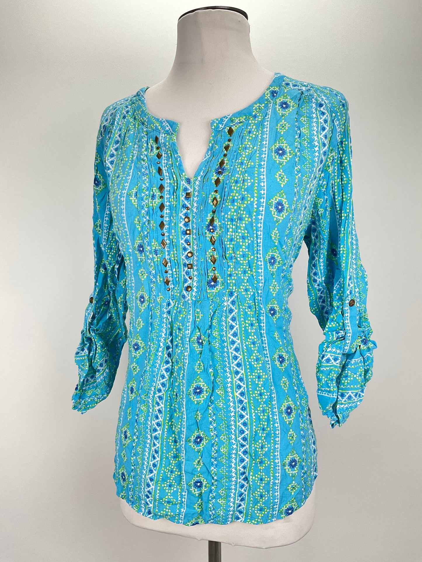 Blusa Azul Floral  Kim Rogers