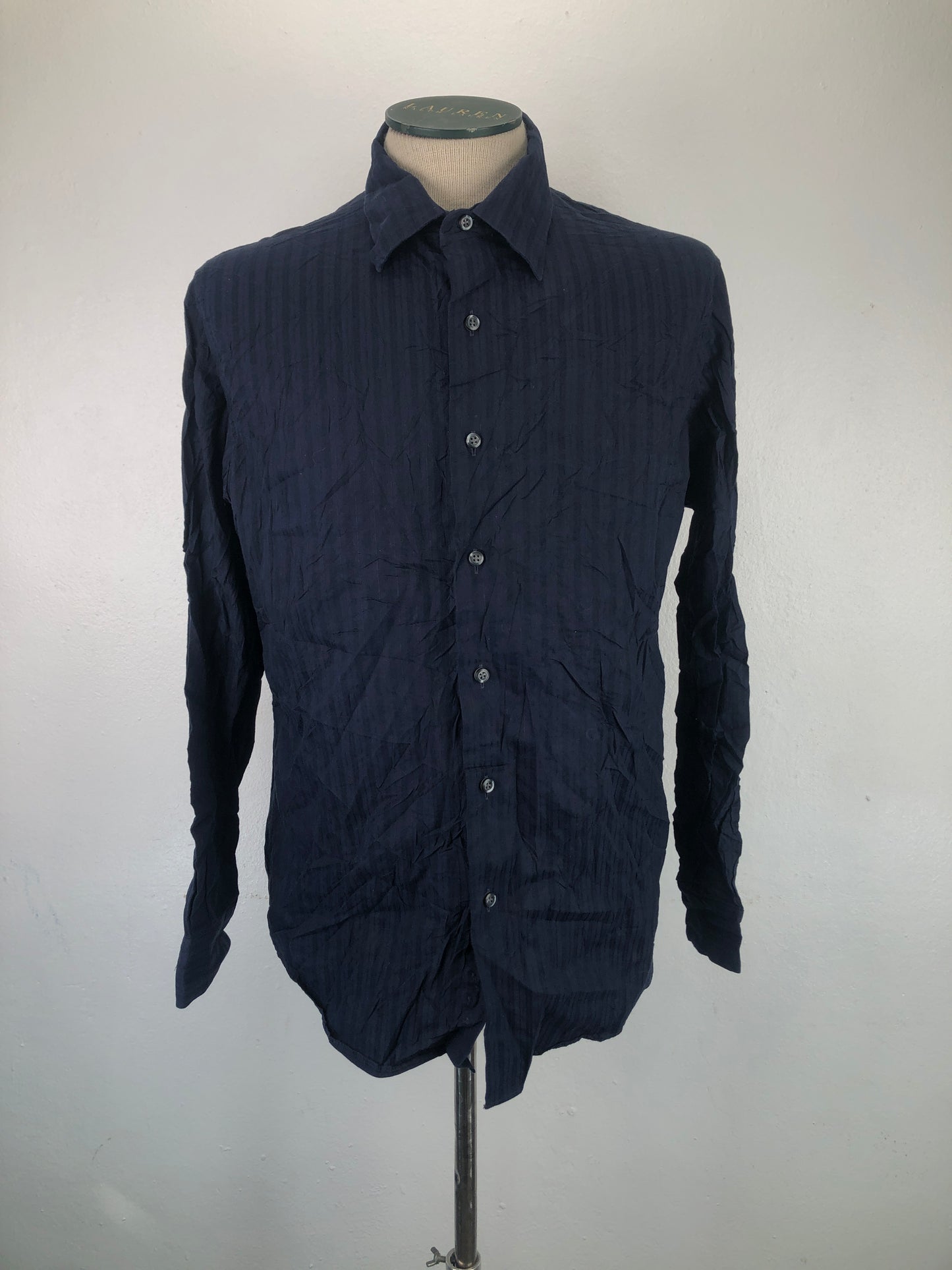 Camisa Azul Marino De Rayas Apt.9