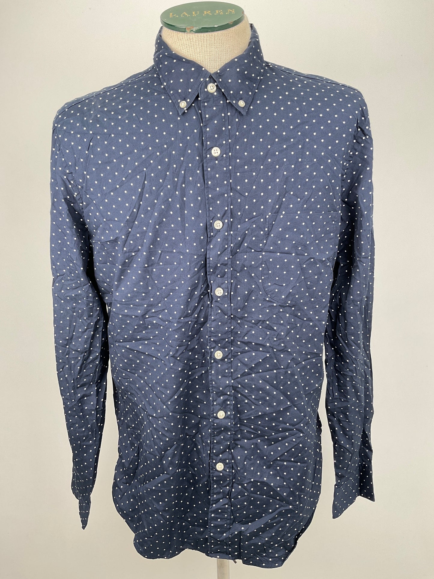 Camisa Azul marino de Lunares J. Crerie