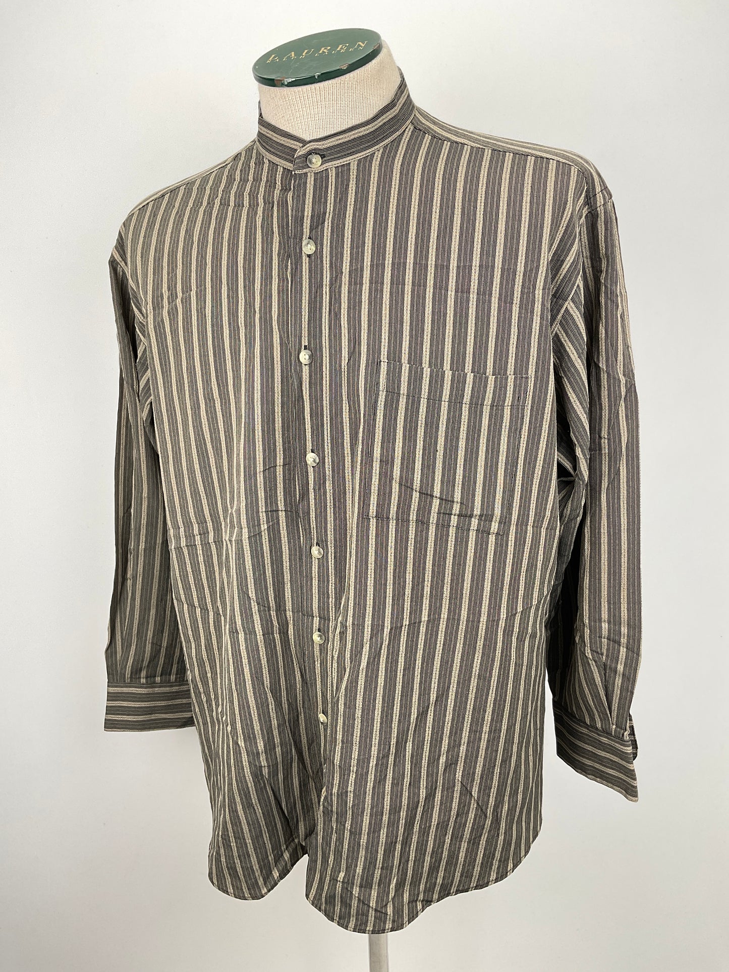 Camisa Marron de Rayas Pierre Cardin