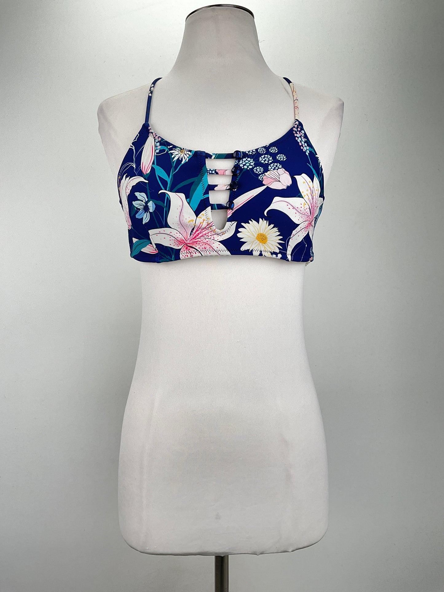 Blusita Traje de Baño  Azul marino Floral Variangis