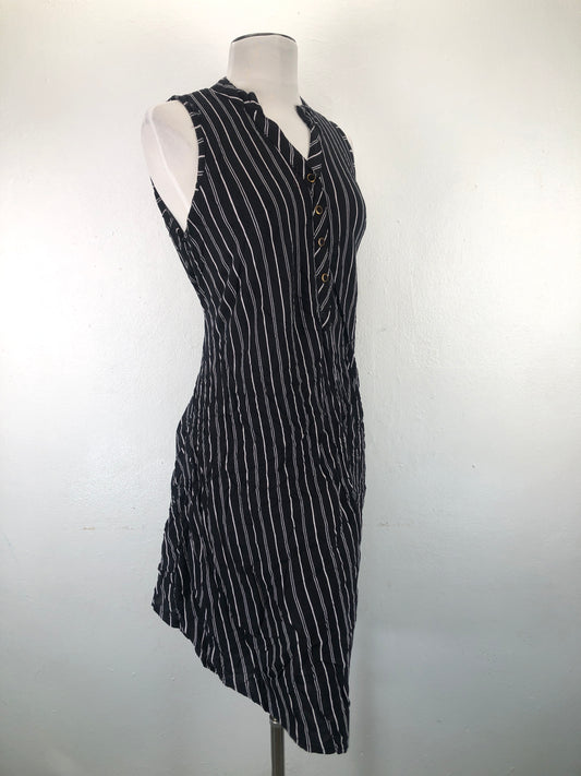 Vestido Negro de Rayas Seven Islands