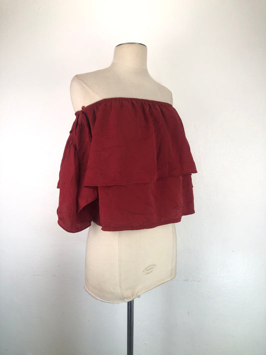 Blusa Rojo  vino Fashion Nova