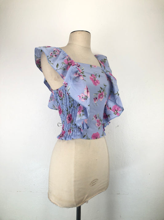 Blusa azul de Flores Claro In Girl