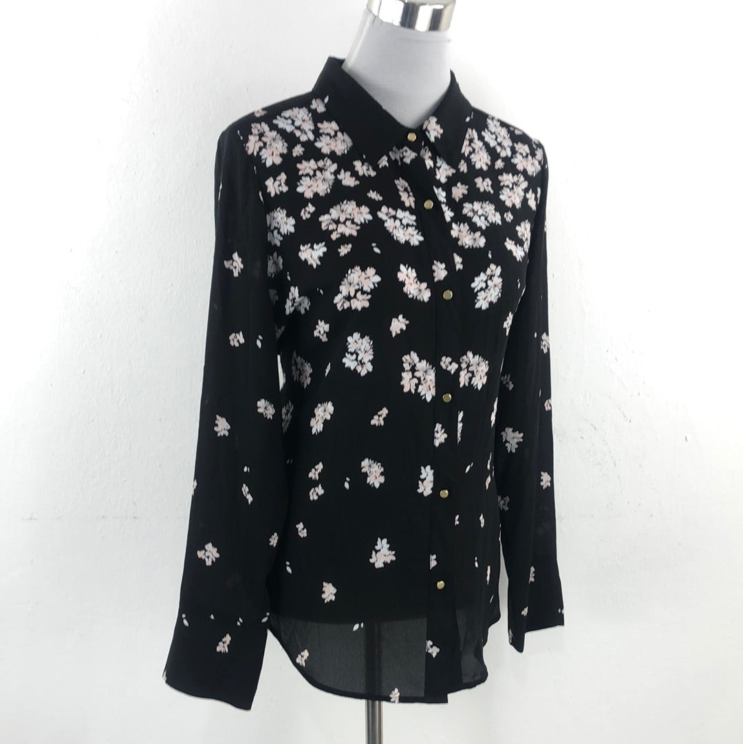 Blusa Negro de Flores Liz Claiborne