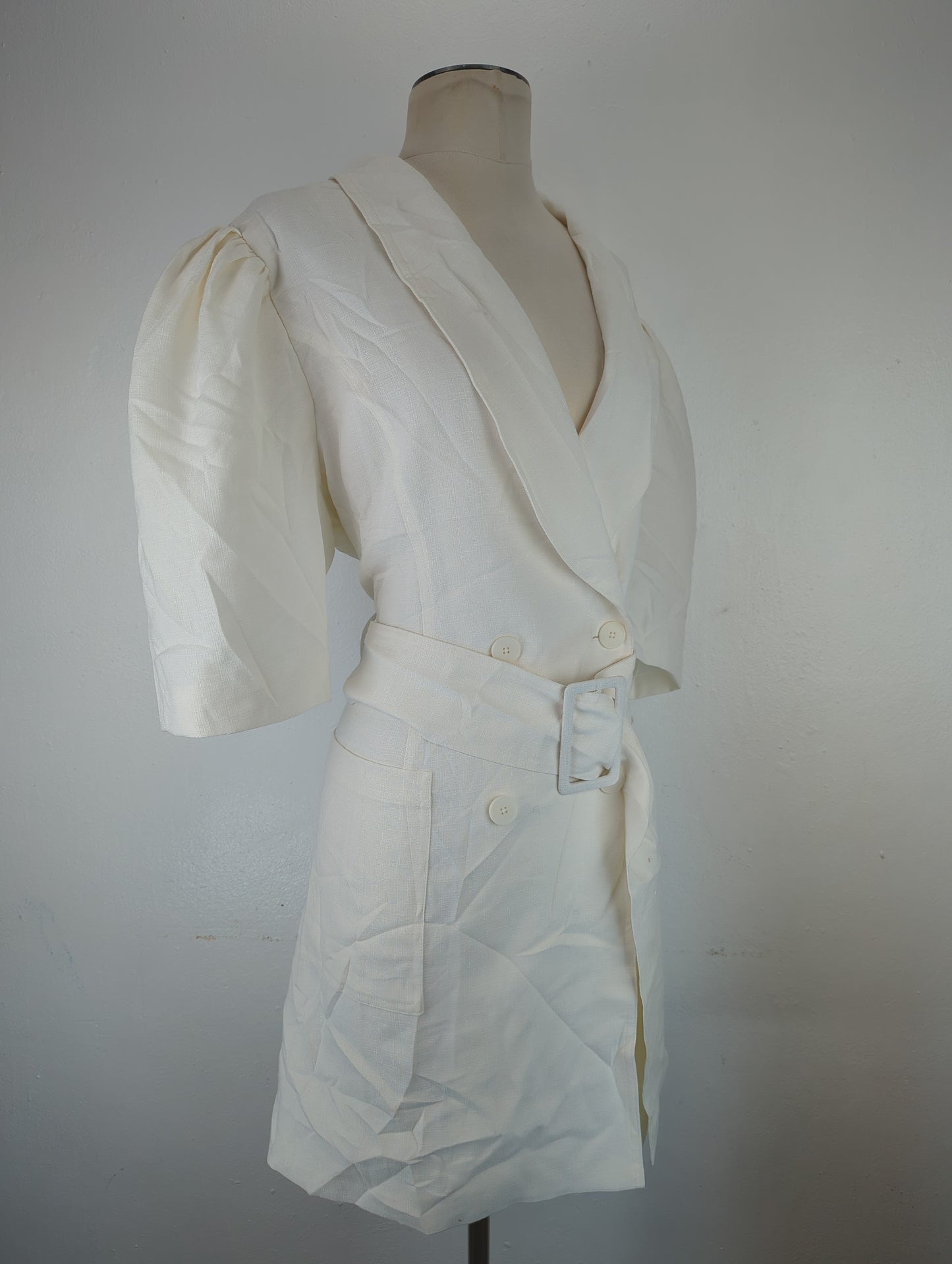 Vestido Tipo Blazer Blanco Express  Ladygang
