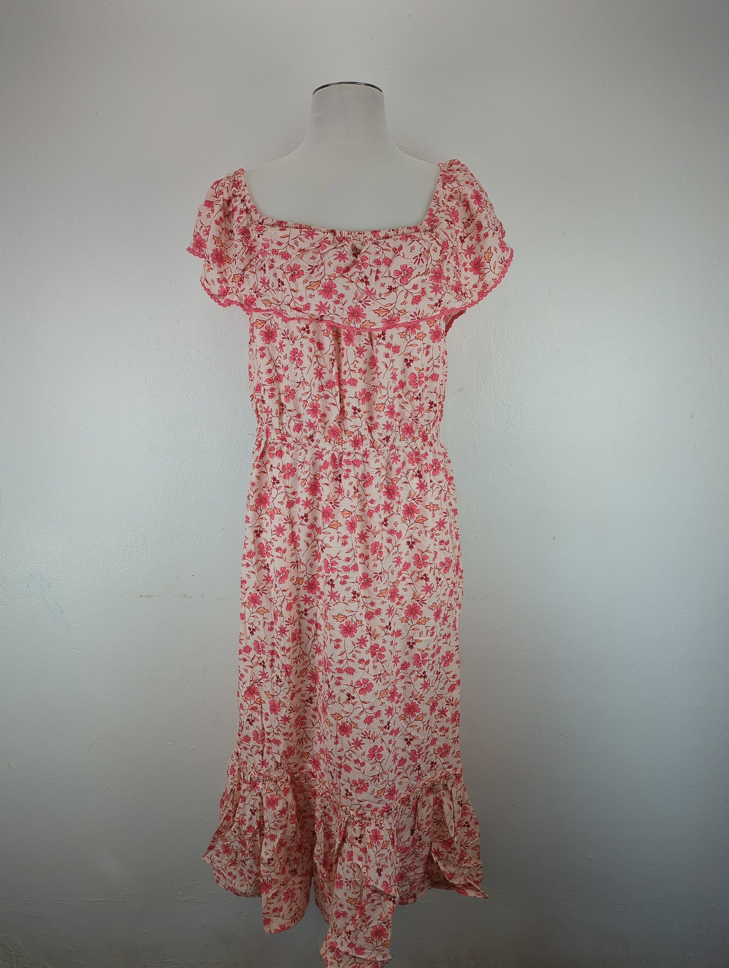 Vestido Crema Floral Nautica