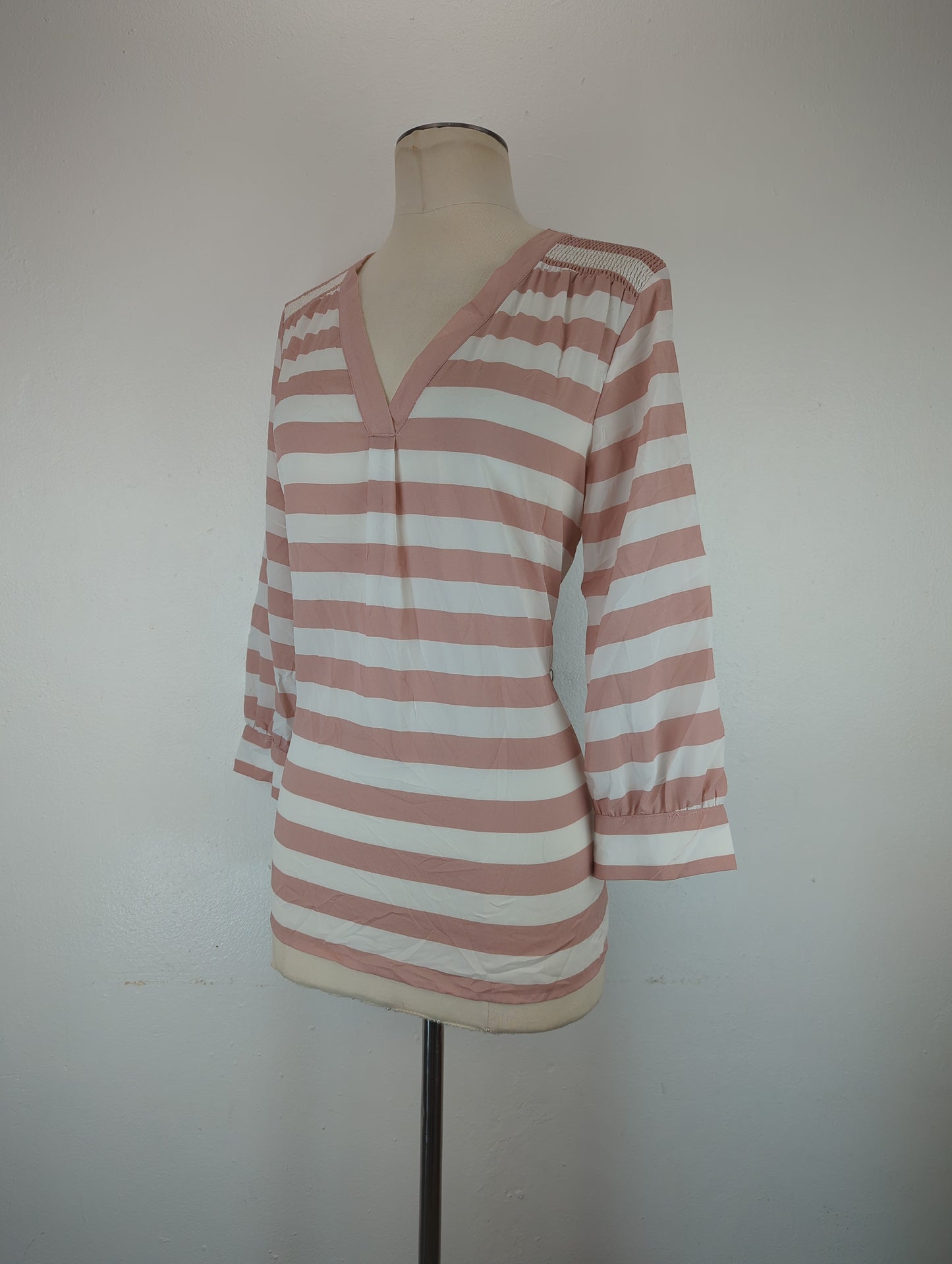 Blusa Nude de Rayas Viocet Claire