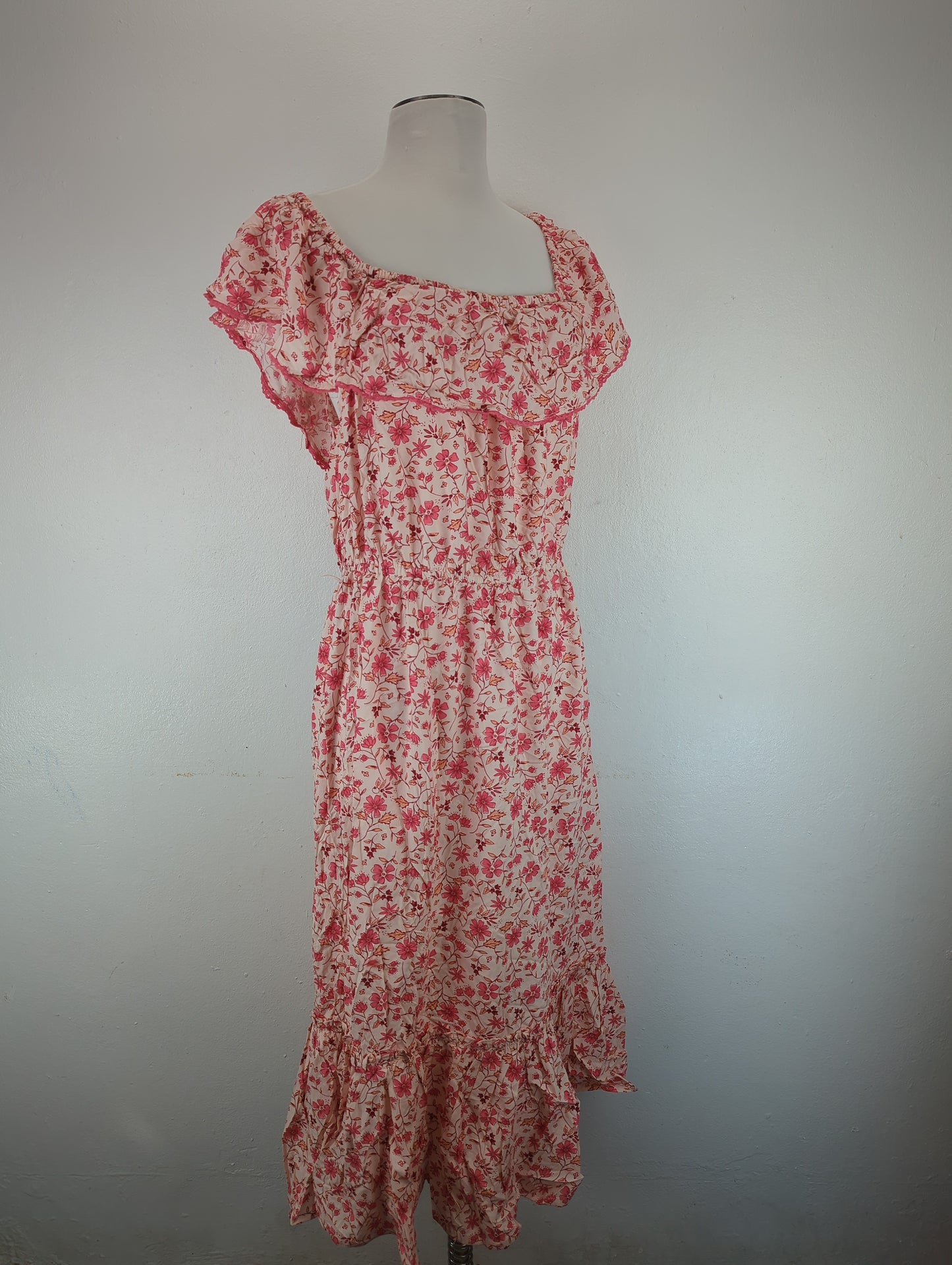 Vestido Crema Floral Nautica