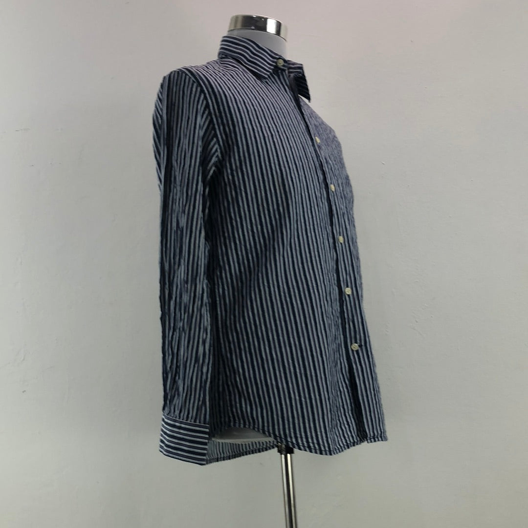 Camisa para Hombre de Raya Azul Perry Ellis Variangis